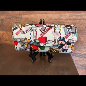 Monopoly clutch wallet with zipper coin pocket and 12 card slots